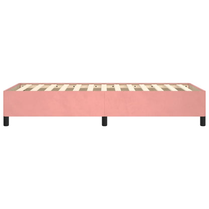 Estrutura de cama 100x200 cm veludo rosa