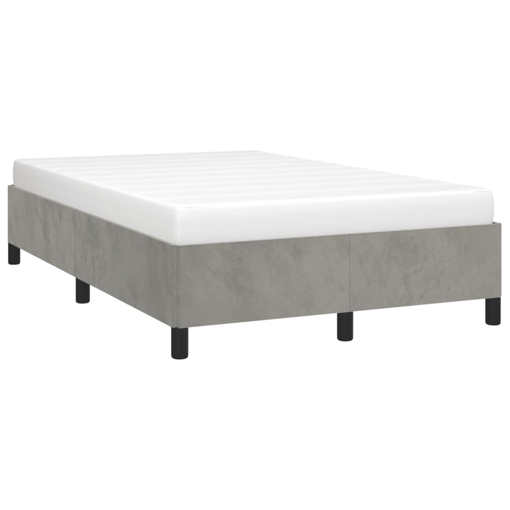 Estrutura de cama 120x200 cm veludo cinzento-claro