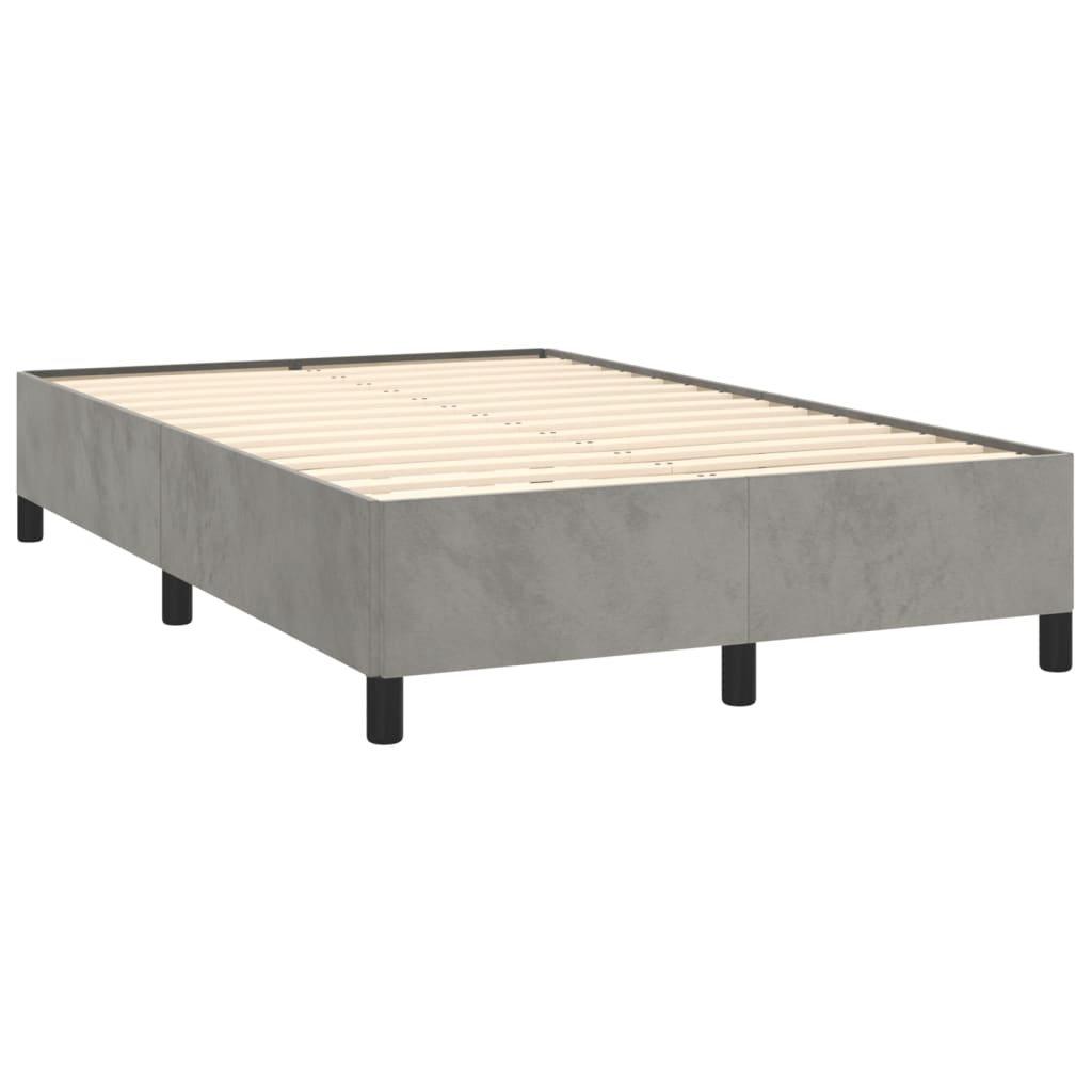 Estrutura de cama 120x200 cm veludo cinzento-claro