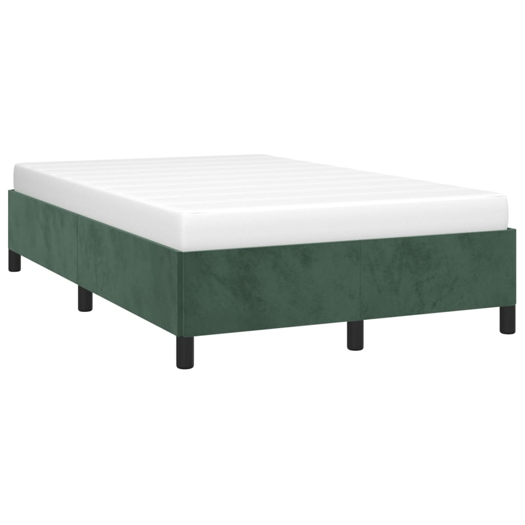 Estrutura de cama 120x200 cm veludo verde-escuro