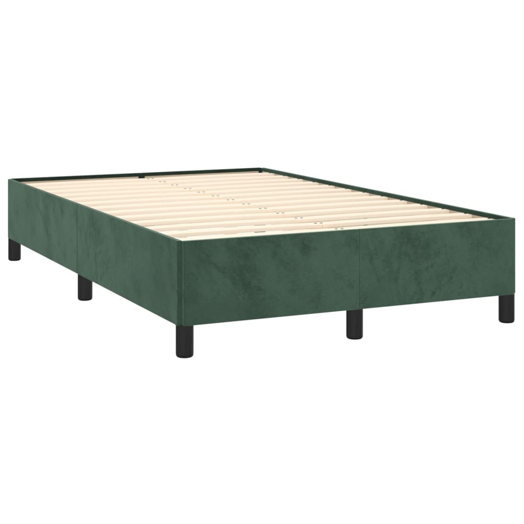 Estrutura de cama 120x200 cm veludo verde-escuro