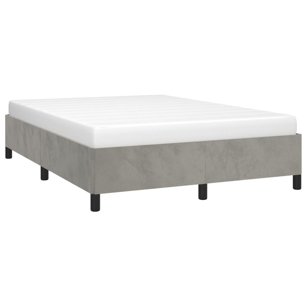 Estrutura de cama 140x190 cm veludo cinzento-claro