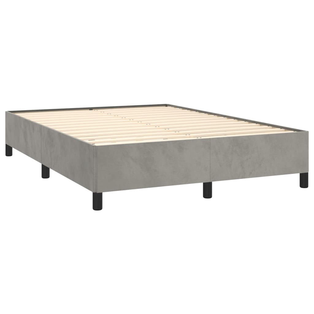 Estrutura de cama 140x190 cm veludo cinzento-claro