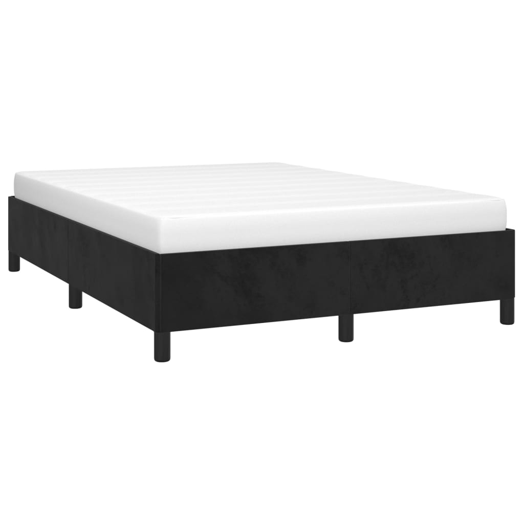 Estrutura de cama 140x190 cm veludo preto