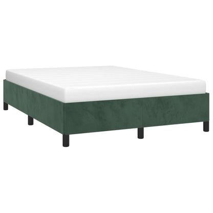 Estrutura de cama 140x190 cm veludo verde-escuro