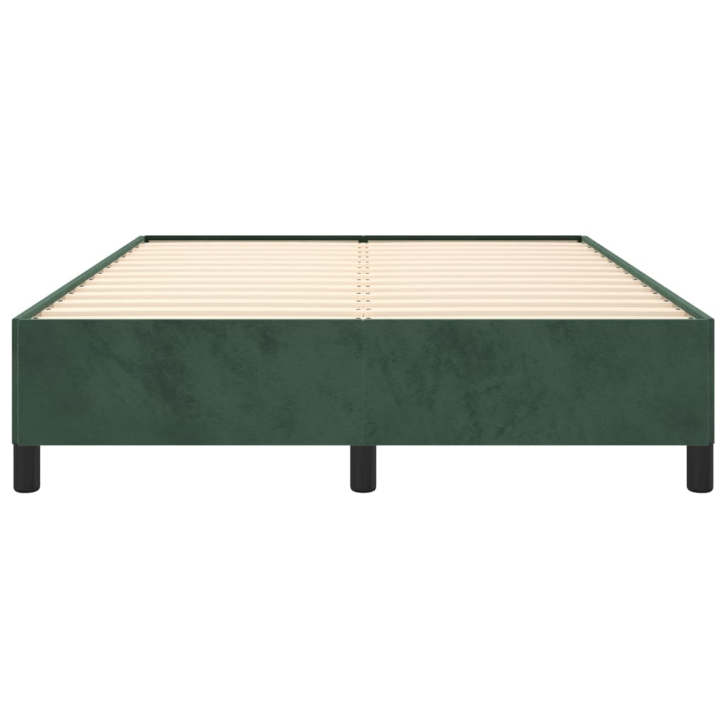 Estrutura de cama 140x190 cm veludo verde-escuro