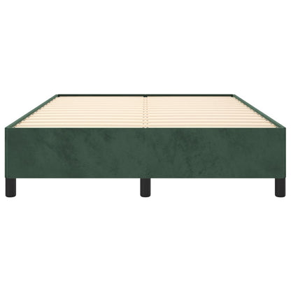 Estrutura de cama 140x190 cm veludo verde-escuro