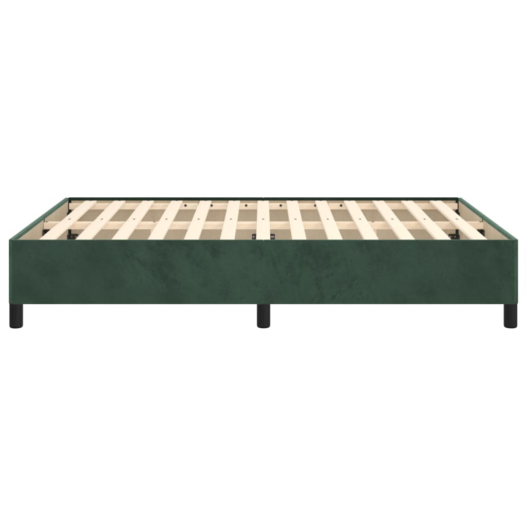 Estrutura de cama 140x190 cm veludo verde-escuro