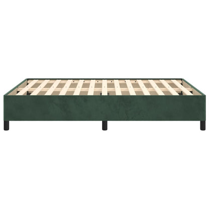 Estrutura de cama 140x190 cm veludo verde-escuro