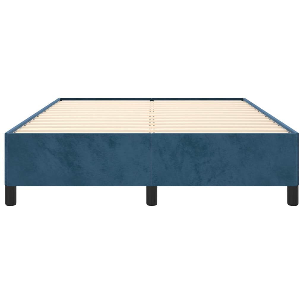 Estrutura de cama 140x190 cm veludo azul-escuro