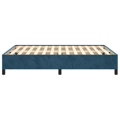 Estrutura de cama 140x190 cm veludo azul-escuro