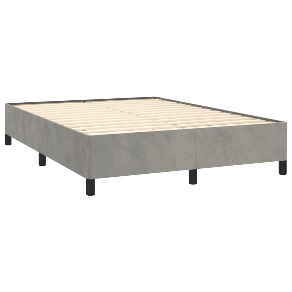 Estrutura de cama 140x200 cm veludo cinzento-claro