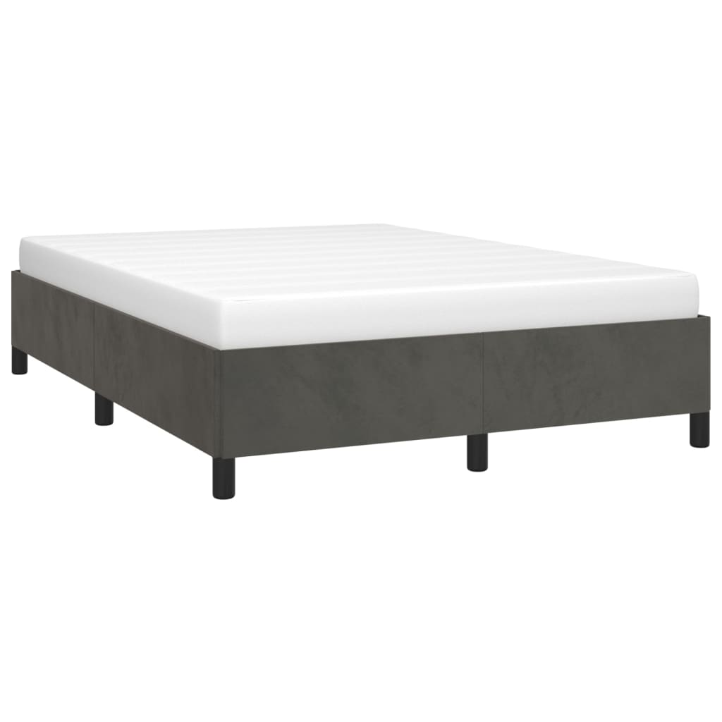 Estrutura de cama 140x200 cm veludo cinzento-escuro