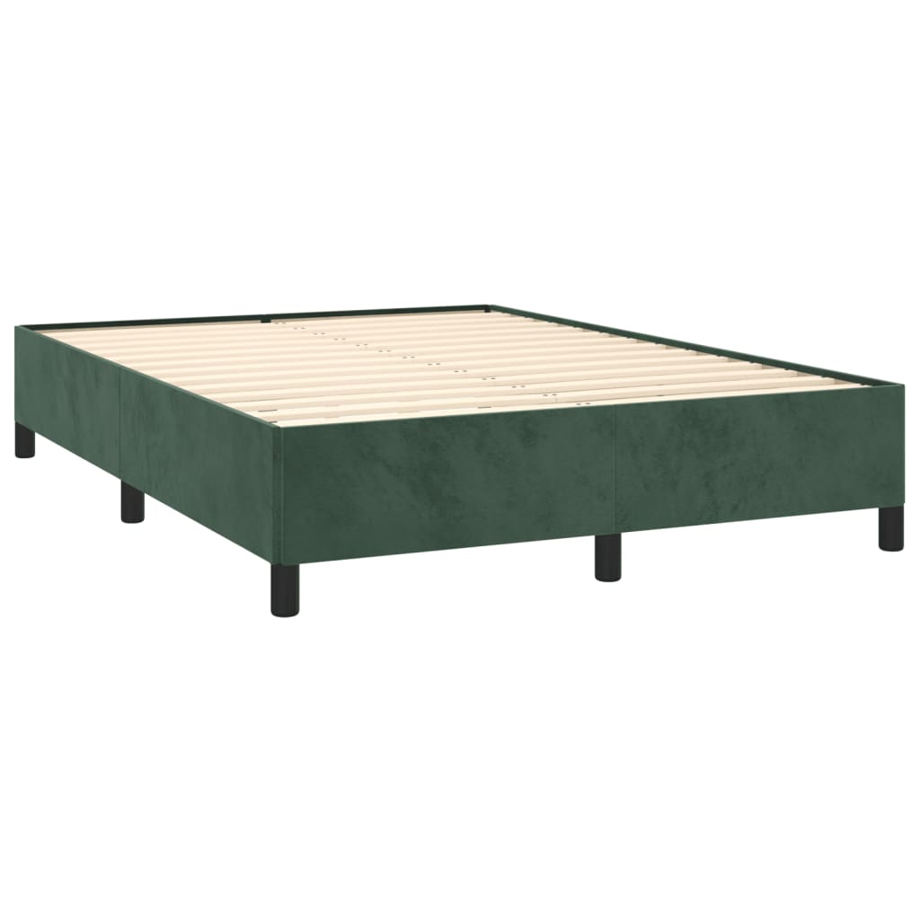 Estrutura de cama 140x200 cm veludo verde-escuro