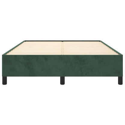 Estrutura de cama 140x200 cm veludo verde-escuro