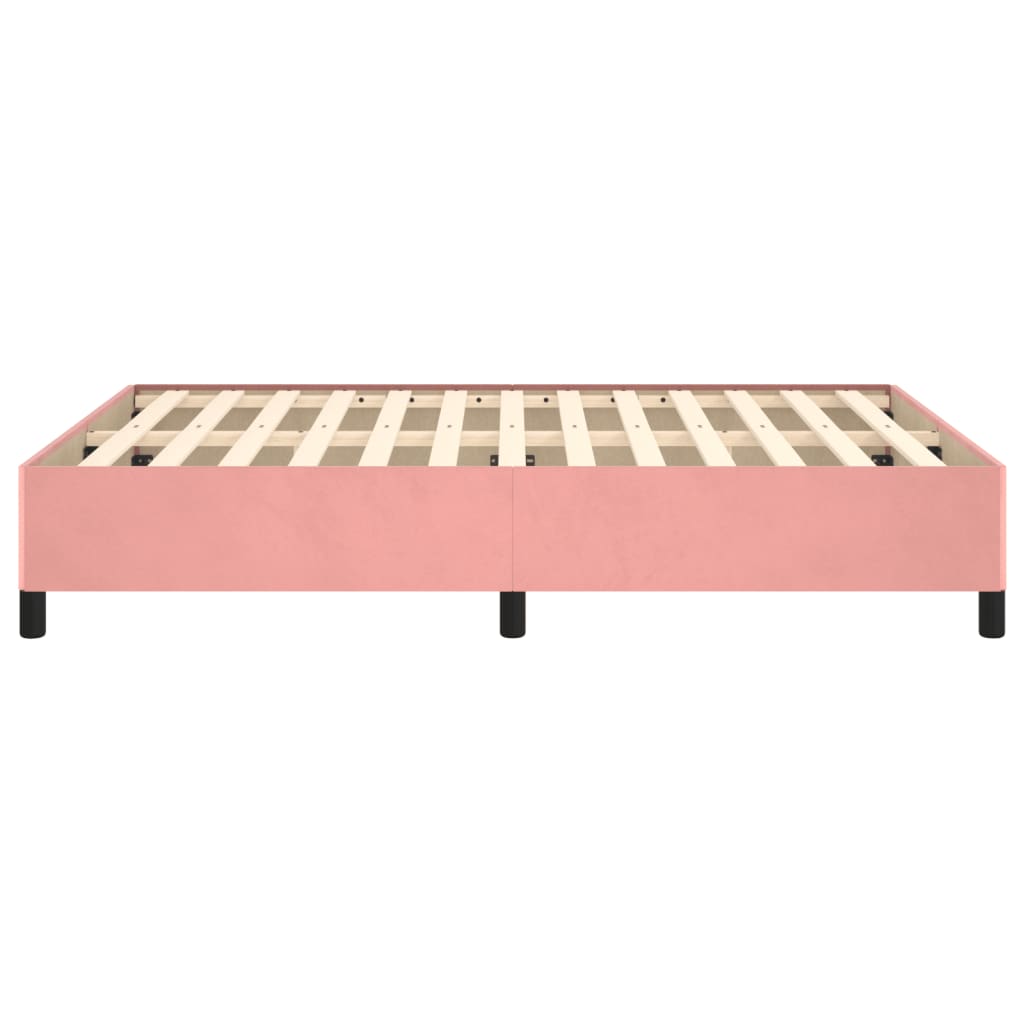 Estrutura de cama 140x200 cm veludo rosa