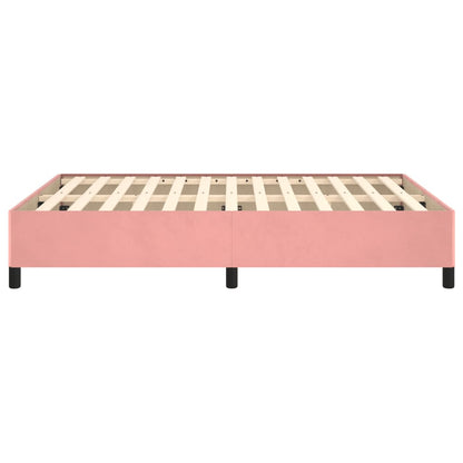 Estrutura de cama 140x200 cm veludo rosa