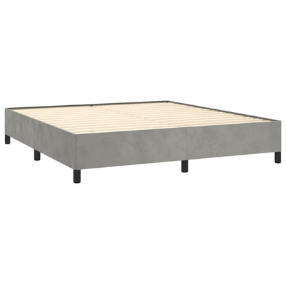 Estrutura de cama 160x200 cm veludo cinzento-claro