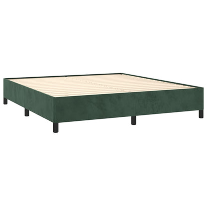 Estrutura de cama 160x200 cm veludo verde-escuro