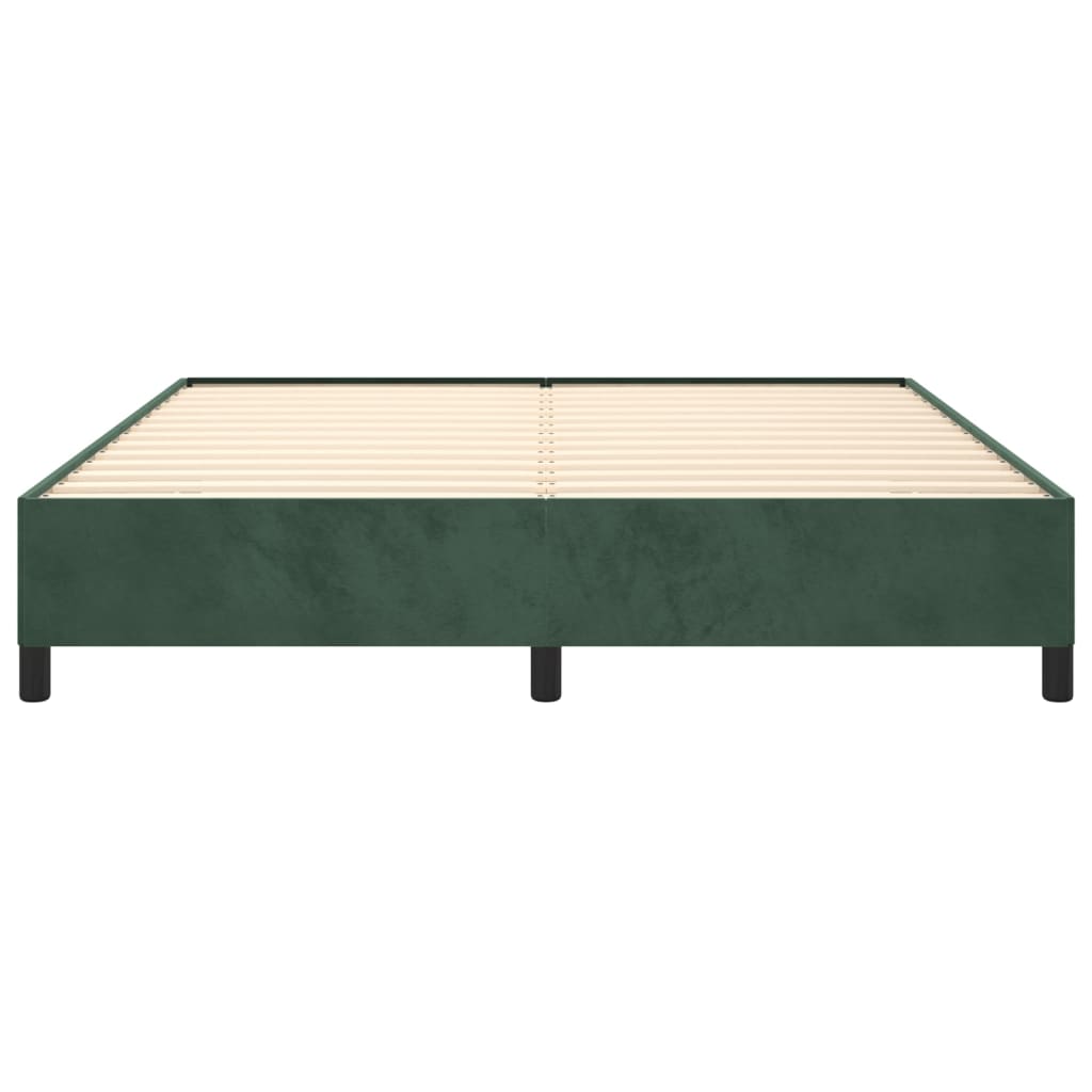 Estrutura de cama 160x200 cm veludo verde-escuro