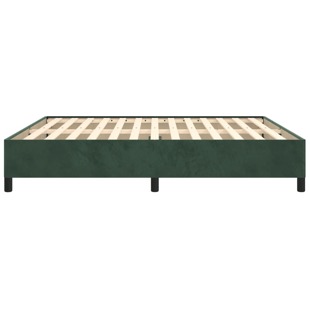 Estrutura de cama 160x200 cm veludo verde-escuro