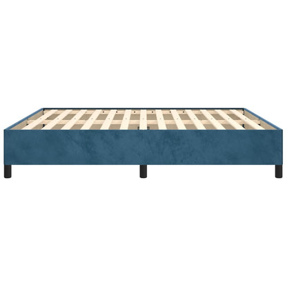 Estrutura de cama 160x200 cm veludo azul-escuro