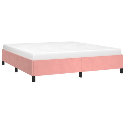 Estrutura de cama 160x200 cm veludo rosa