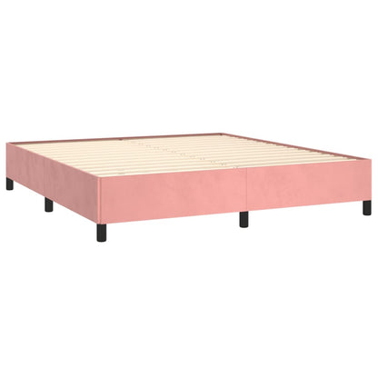 Estrutura de cama 160x200 cm veludo rosa