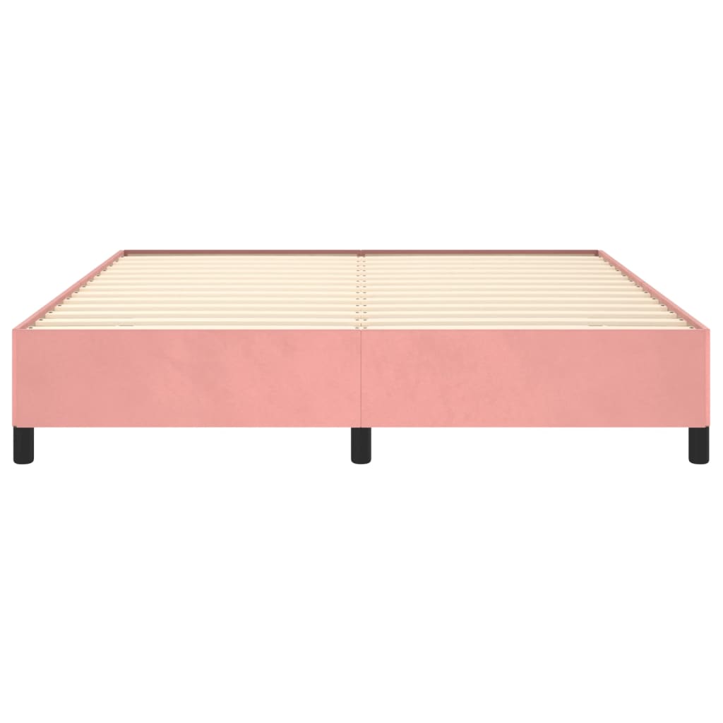 Estrutura de cama 160x200 cm veludo rosa