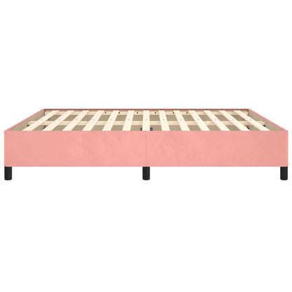 Estrutura de cama 160x200 cm veludo rosa