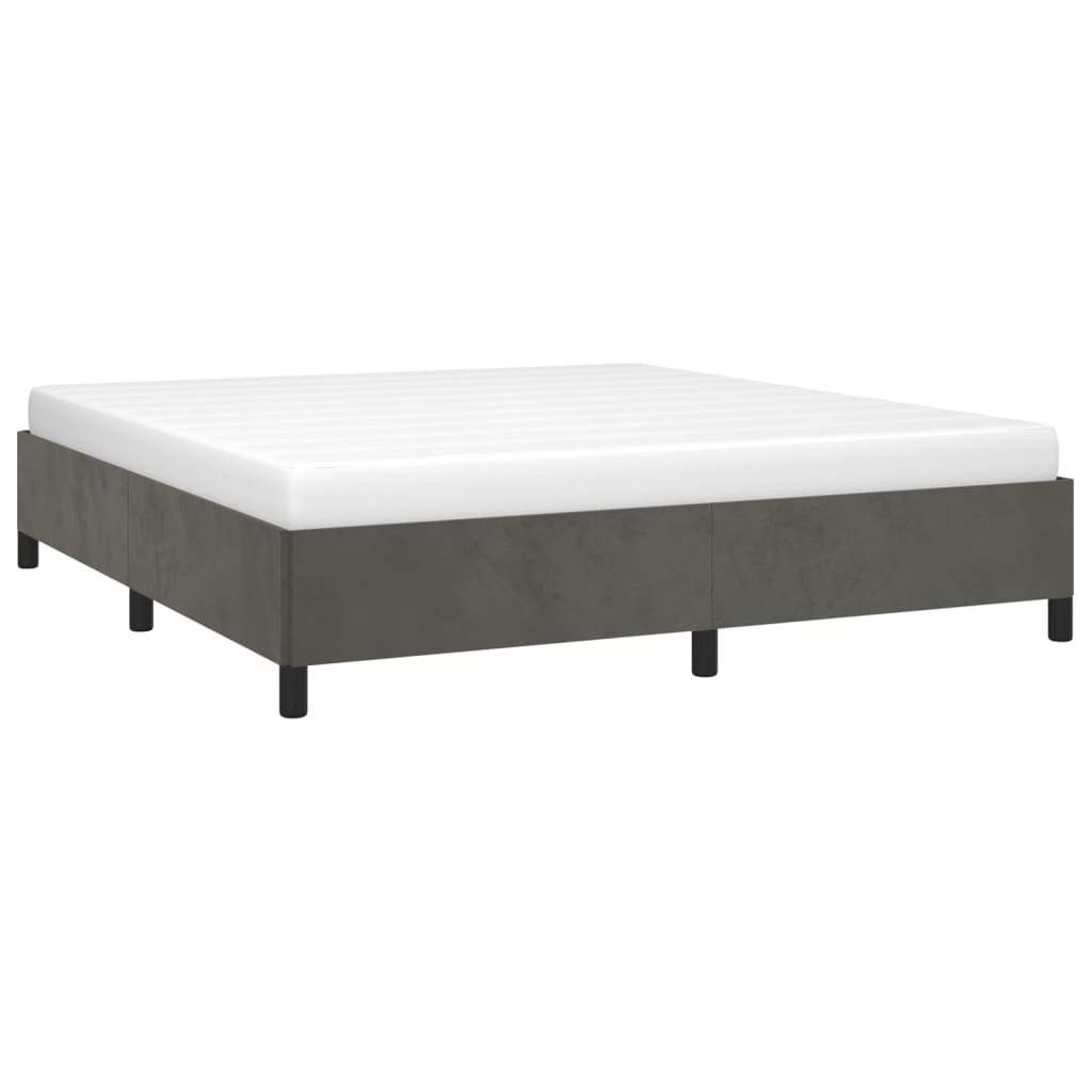 Estrutura de cama 180x200 cm veludo cinzento-escuro