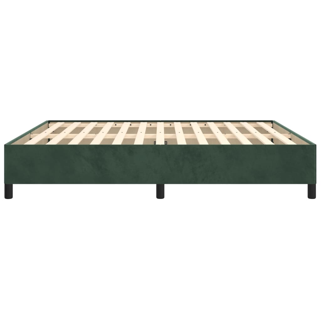 Estrutura de cama 180x200 cm veludo verde-escuro