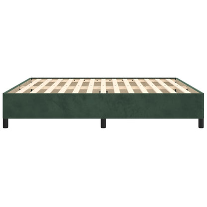 Estrutura de cama 180x200 cm veludo verde-escuro