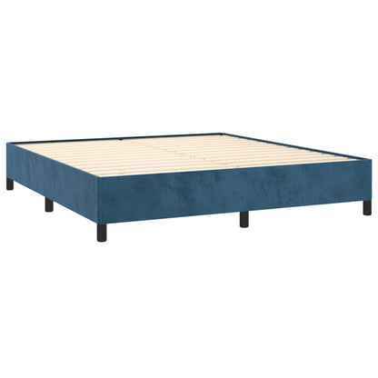 Estrutura de cama 180x200 cm veludo azul-escuro