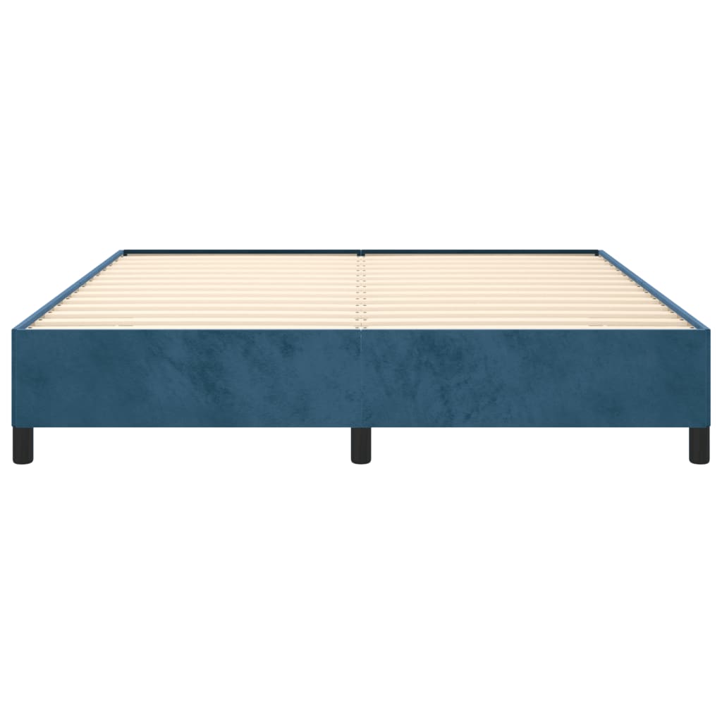 Estrutura de cama 180x200 cm veludo azul-escuro