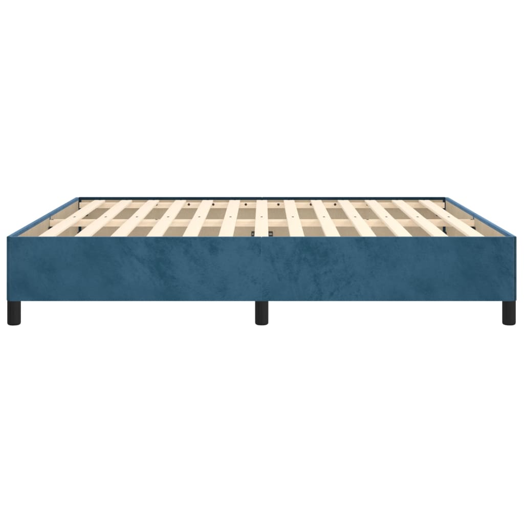 Estrutura de cama 180x200 cm veludo azul-escuro