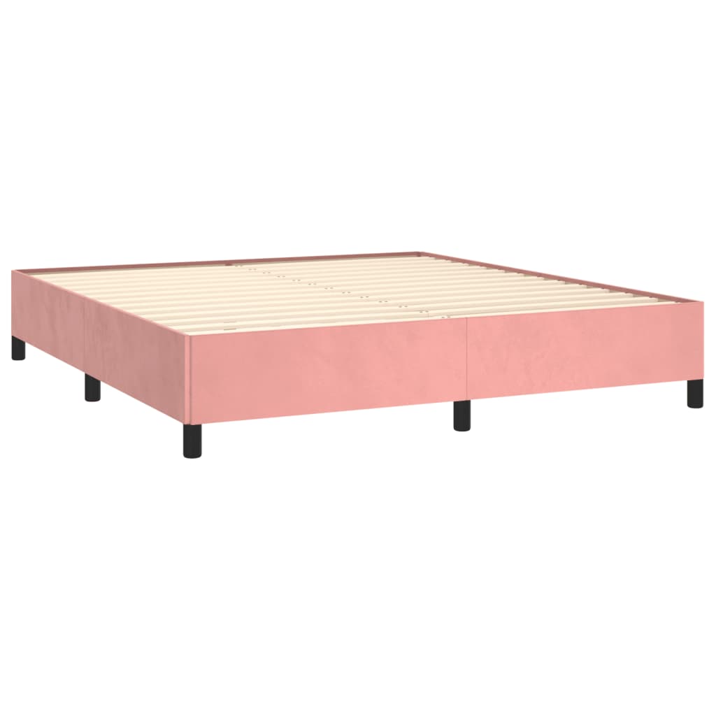 Estrutura de cama 180x200 cm veludo rosa