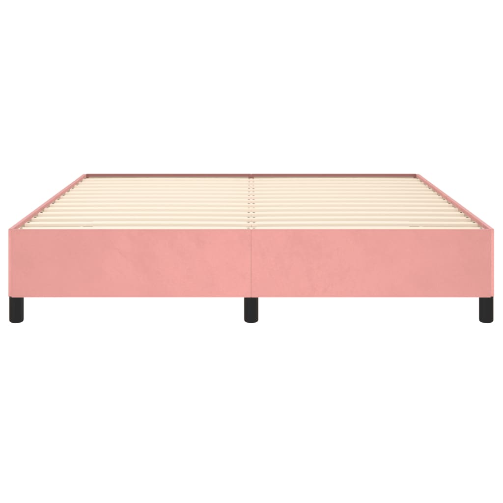 Estrutura de cama 180x200 cm veludo rosa