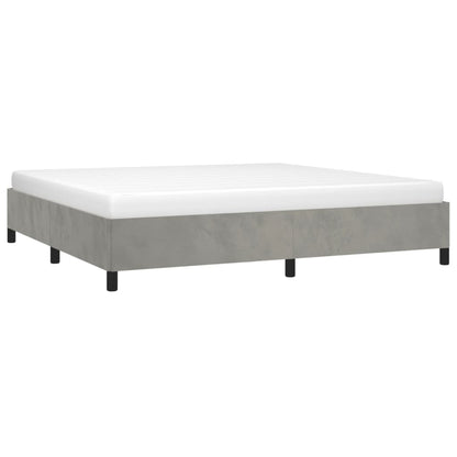 Estrutura de cama 200x200 cm veludo cinzento-claro