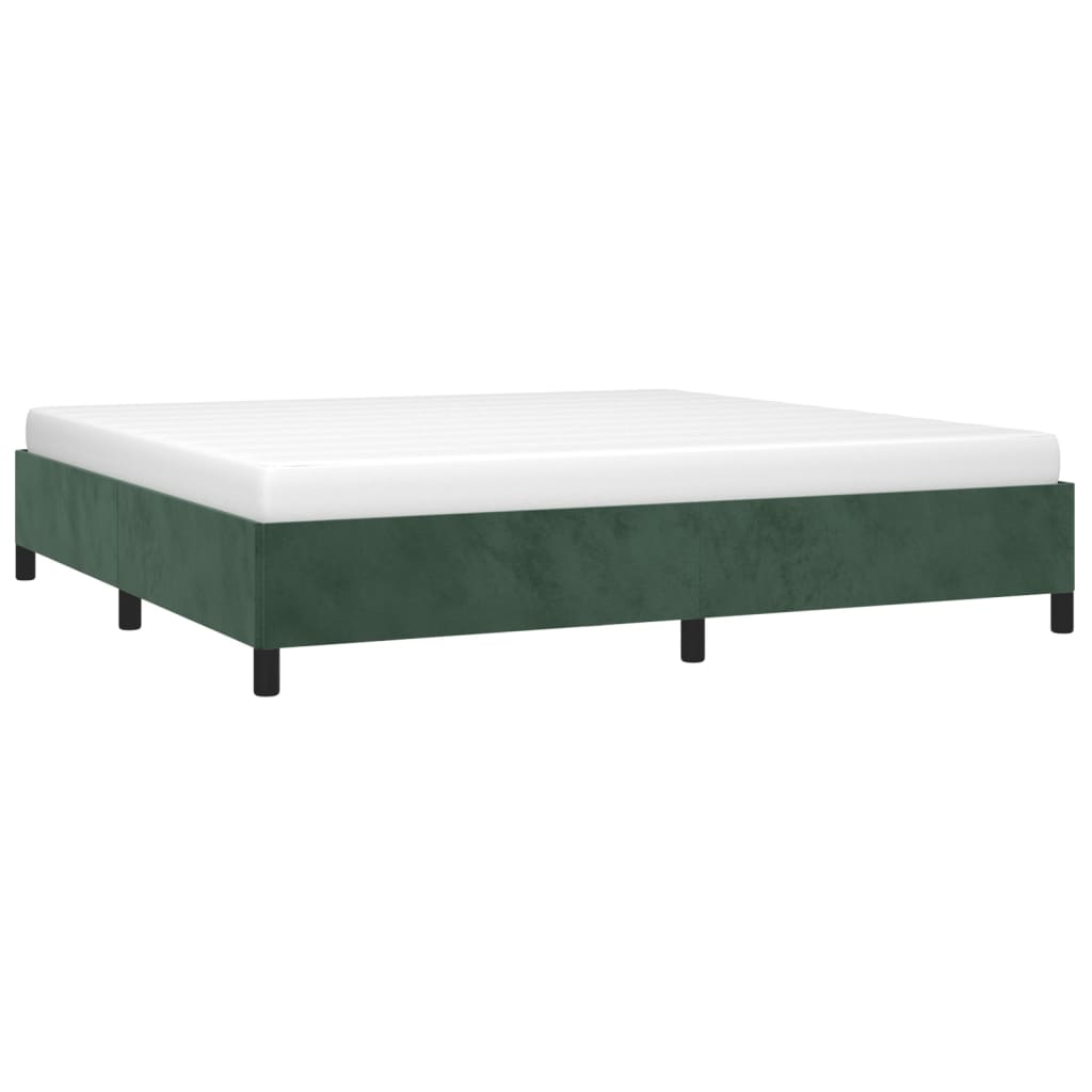 Estrutura de cama 200x200 cm veludo verde-escuro