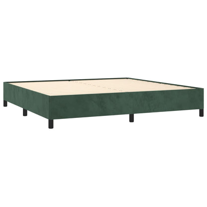 Estrutura de cama 200x200 cm veludo verde-escuro