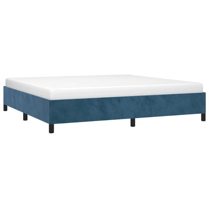 Estrutura de cama 200x200 cm veludo azul-escuro