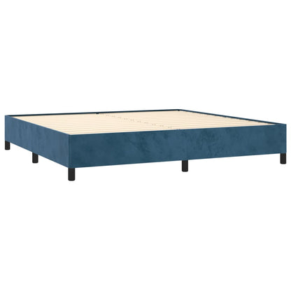 Estrutura de cama 200x200 cm veludo azul-escuro