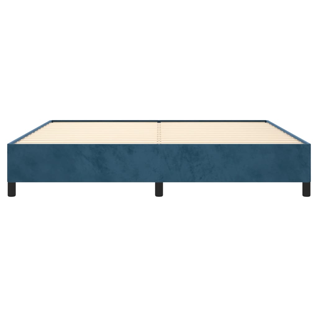 Estrutura de cama 200x200 cm veludo azul-escuro