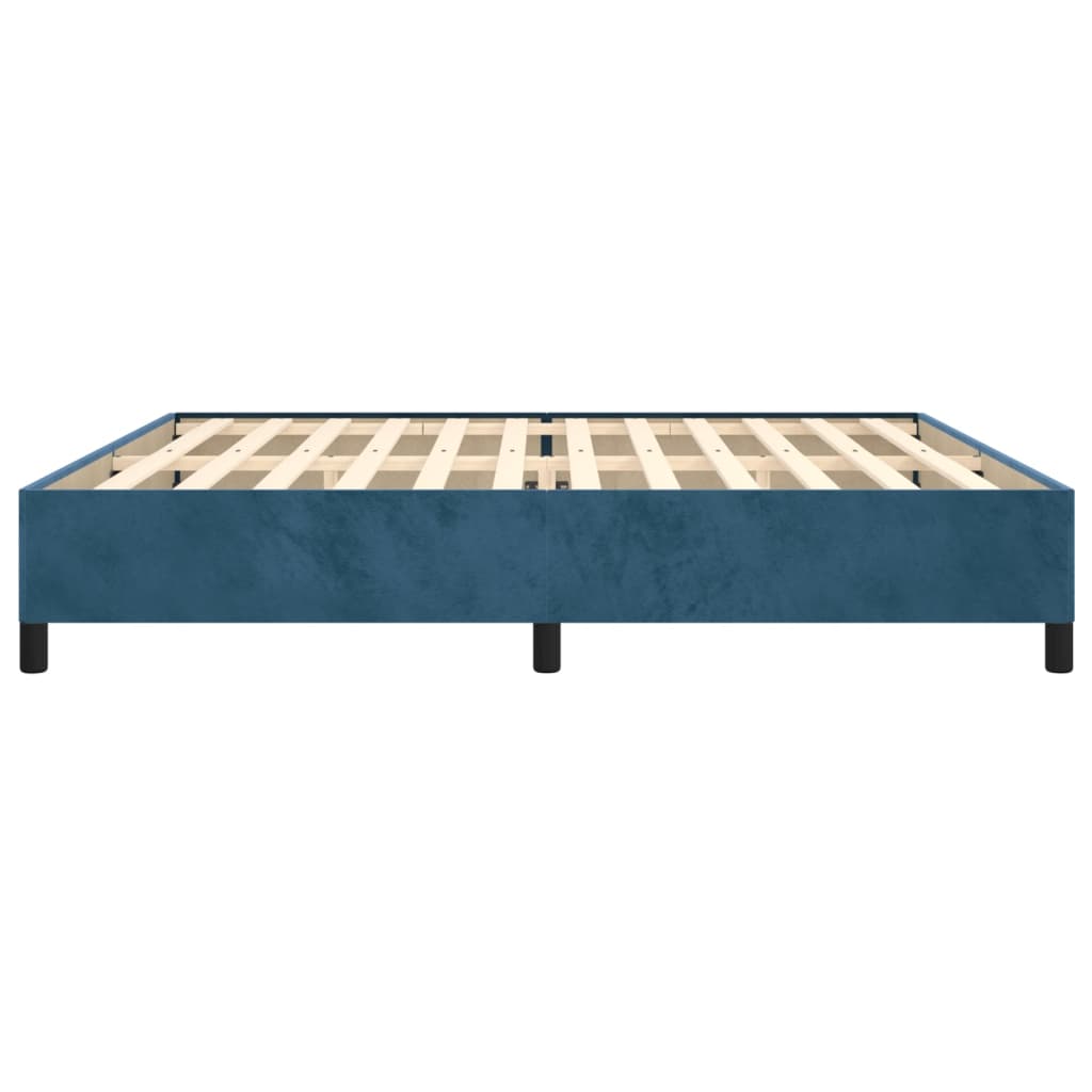 Estrutura de cama 200x200 cm veludo azul-escuro