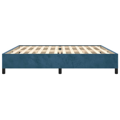 Estrutura de cama 200x200 cm veludo azul-escuro