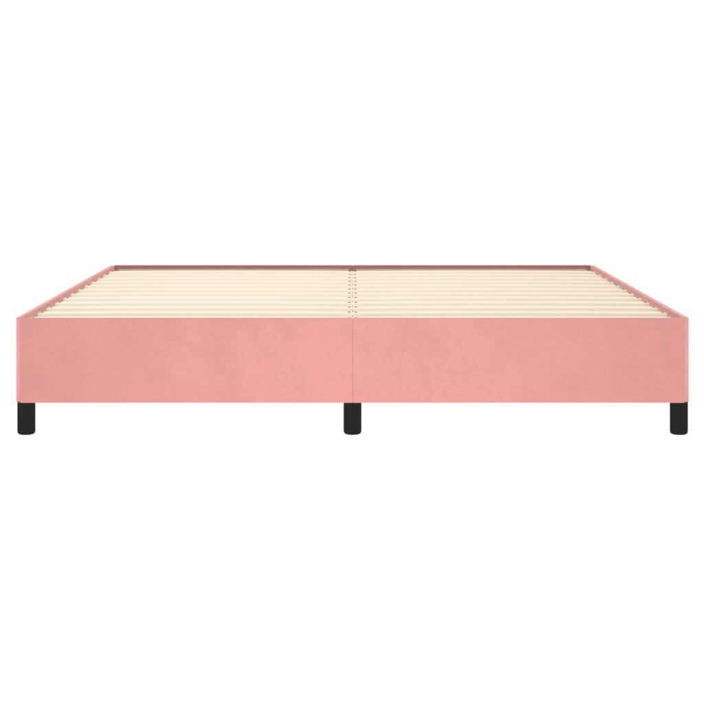 Estrutura de cama 200x200 cm veludo rosa