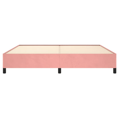 Estrutura de cama 200x200 cm veludo rosa