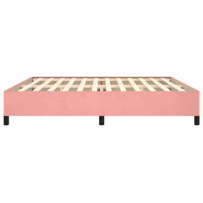 Estrutura de cama 200x200 cm veludo rosa