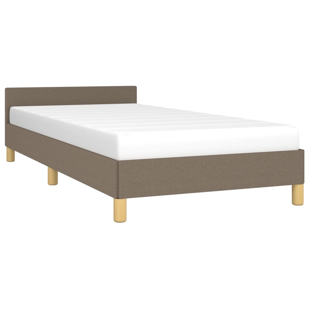 Estrutura cama cabeceira 90x190 cm tecido castanho-acinzentado